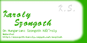 karoly szongoth business card